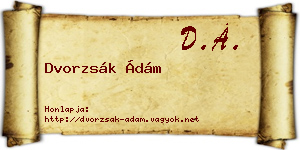 Dvorzsák Ádám névjegykártya